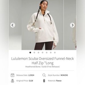Lululemon Scuba Oversized Funnel-Neck Half Zip (Long)